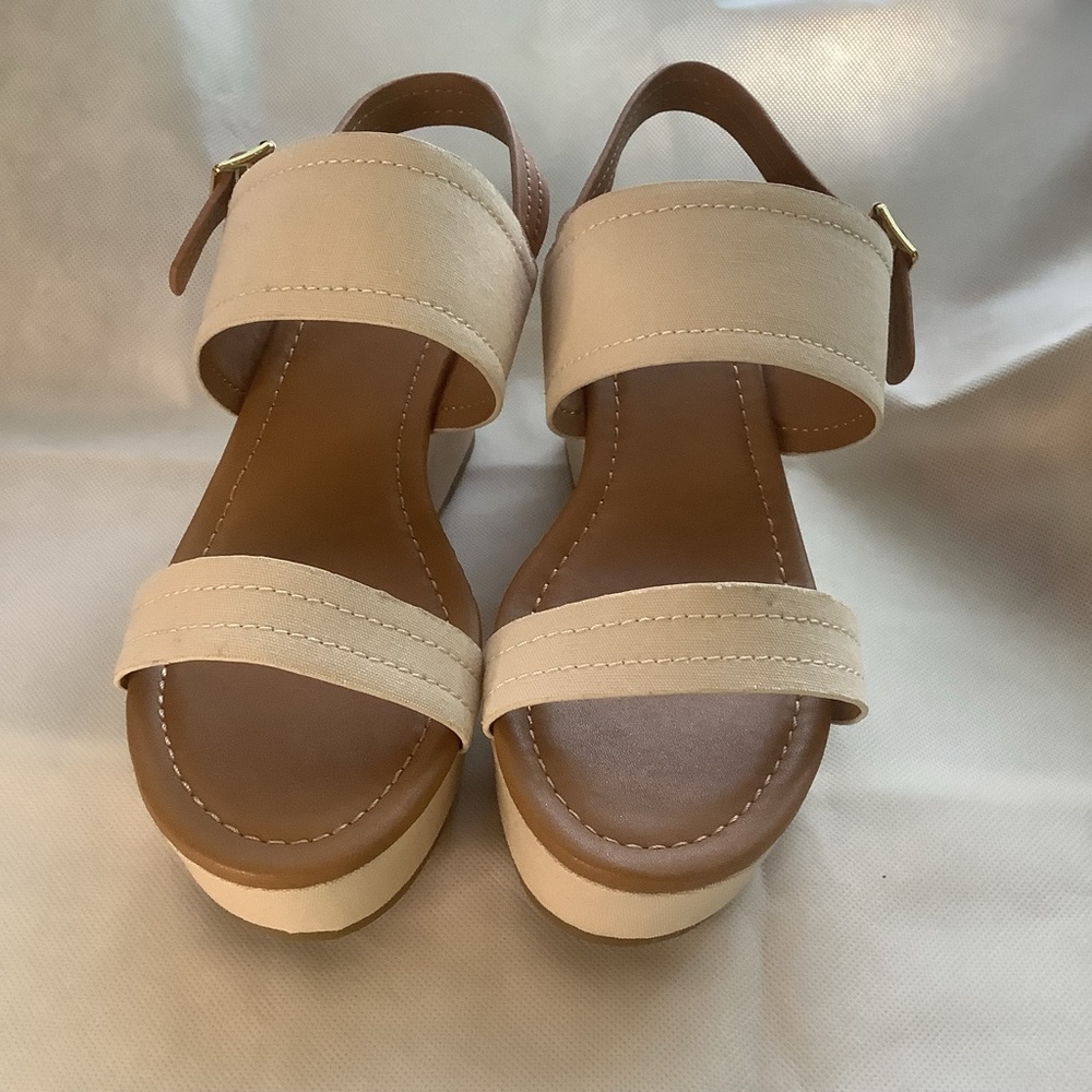 Size 9 Qupid Sandals wedge platform canvas new - Picture 6 of 11